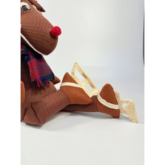 Handmade Polka Dot Reindeer Doll With Plaid Scarf & Felt Accents Brown | Shefl S - Picture 15 of 16